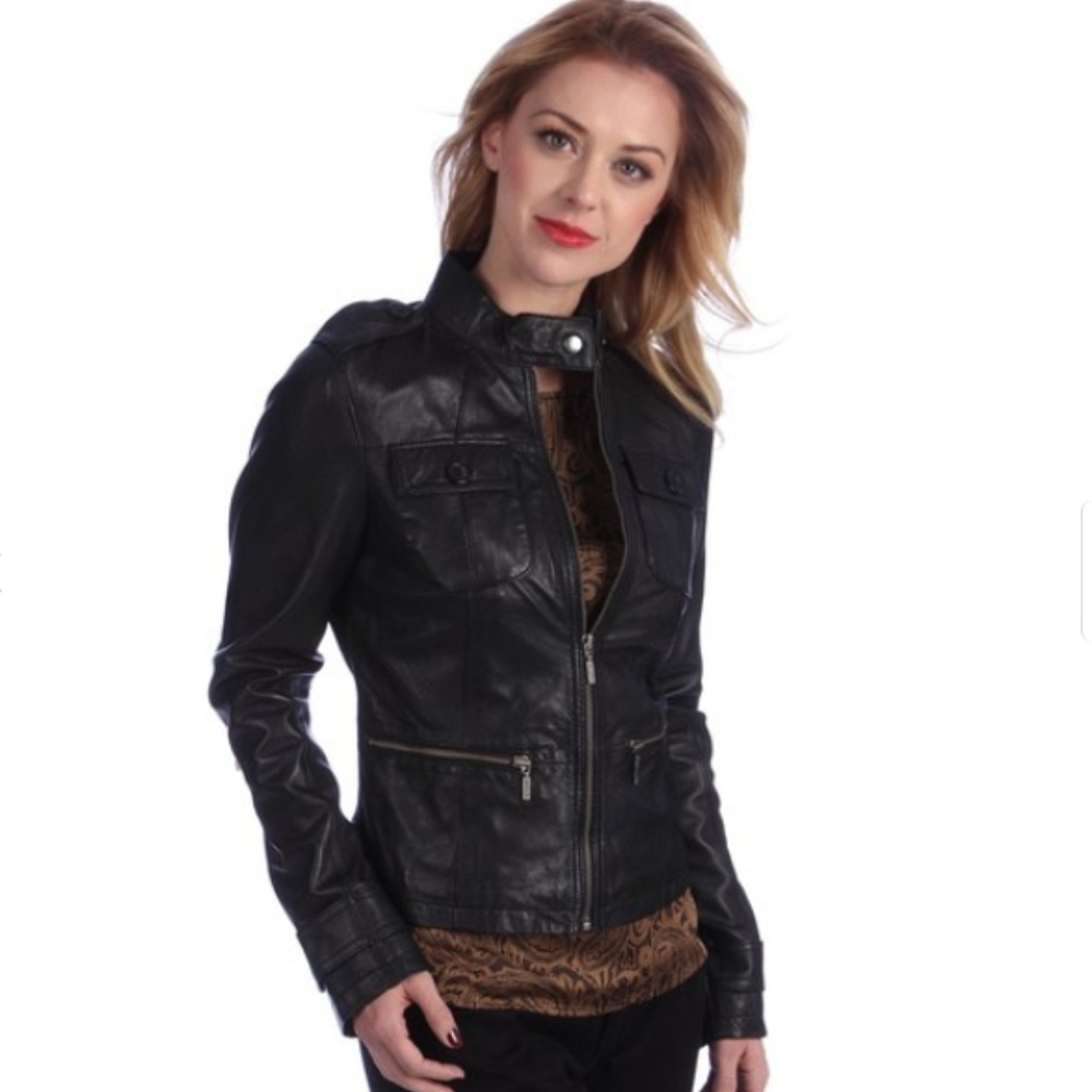 Women's Leather Scuba Jacket